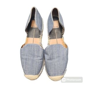 Dolce Vita D'Orsay Blue Linen Women’s Espadrilles Sandel Flats Size Sz. 7